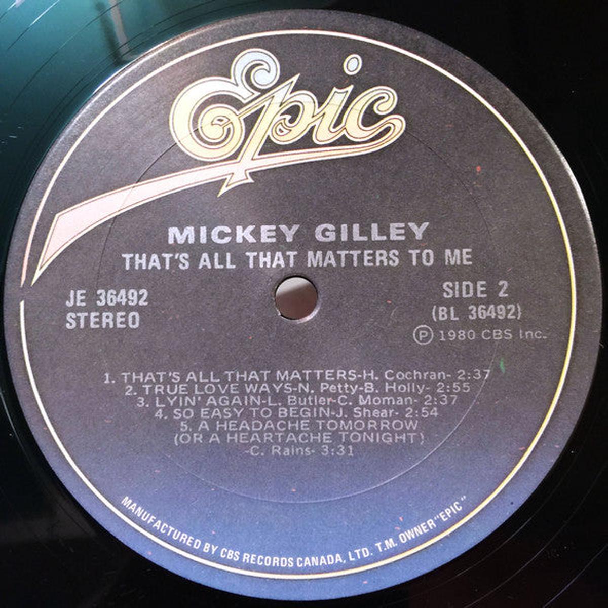 Mickey Gilley That's All That Matters To Me - 1980-Folk, World, & Country (vinyl)