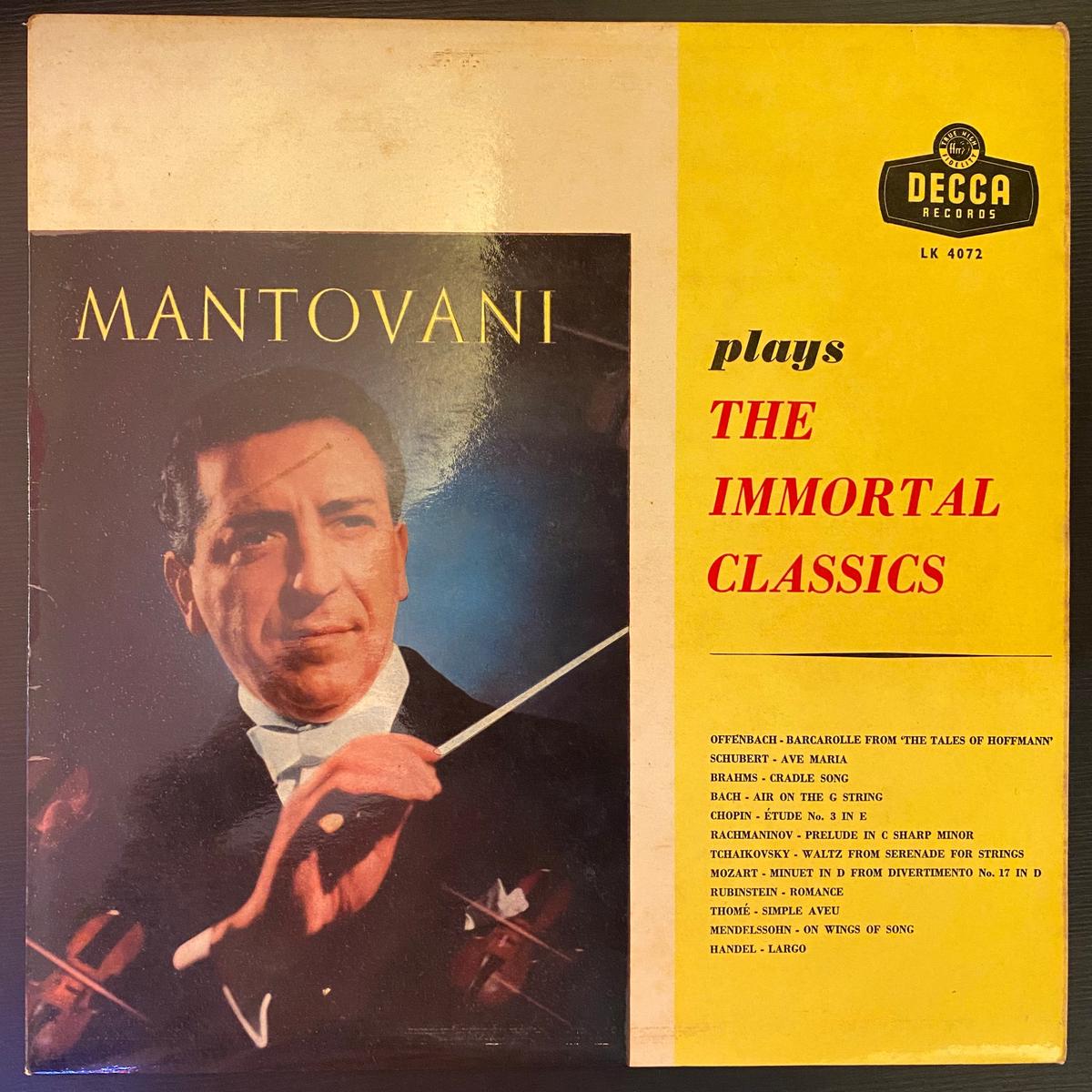 Mantovani - Mantovani Plays The Immortal Classics (Used Vinyl - G) SC Marketplace