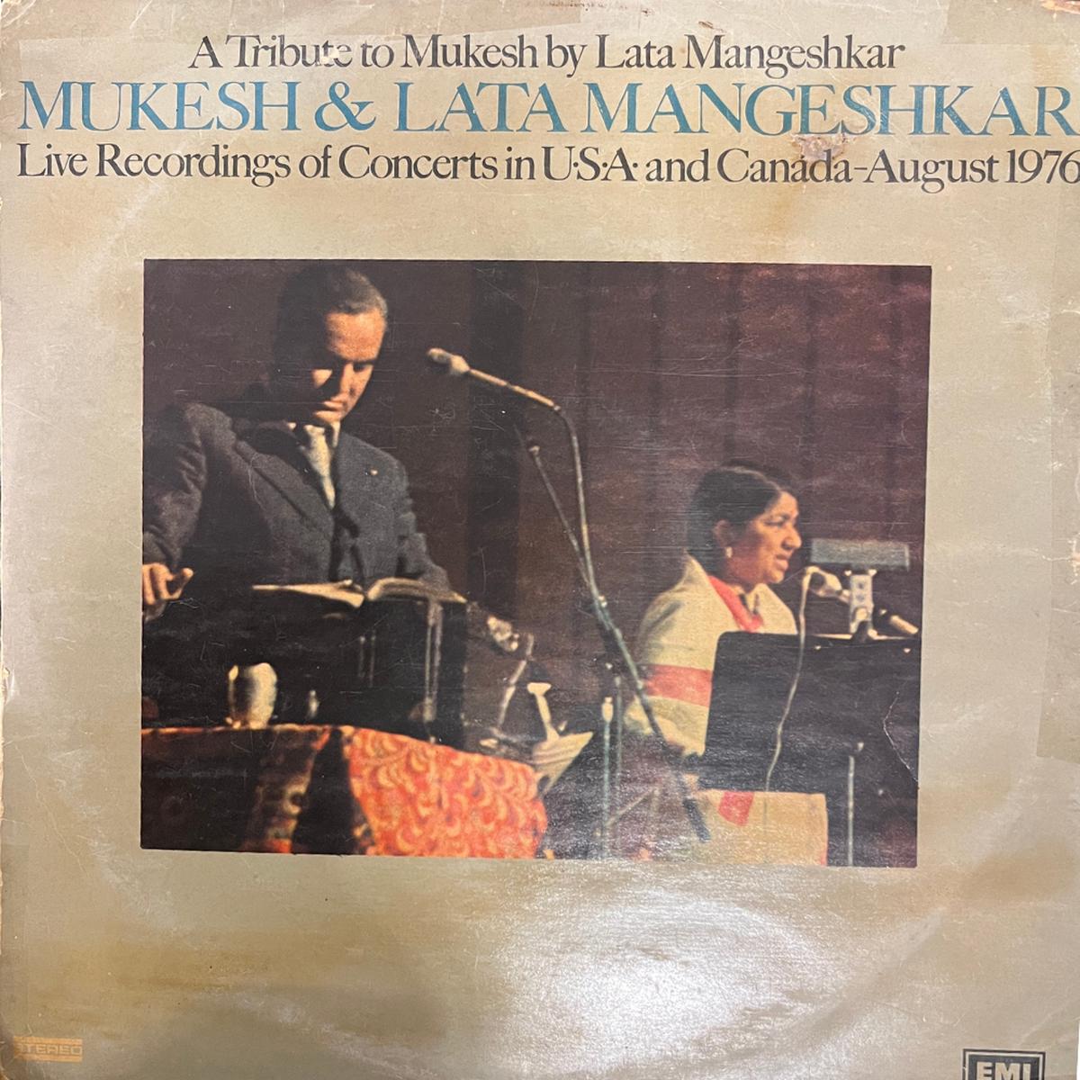 Mukesh & Lata Mangeshkar A Tribute To Mukesh By Lata Mangeshkar (Live Recordings Of Concerts In USA And Canada-August 1976) (Used Vinyl - VG+) NJ Marketplace