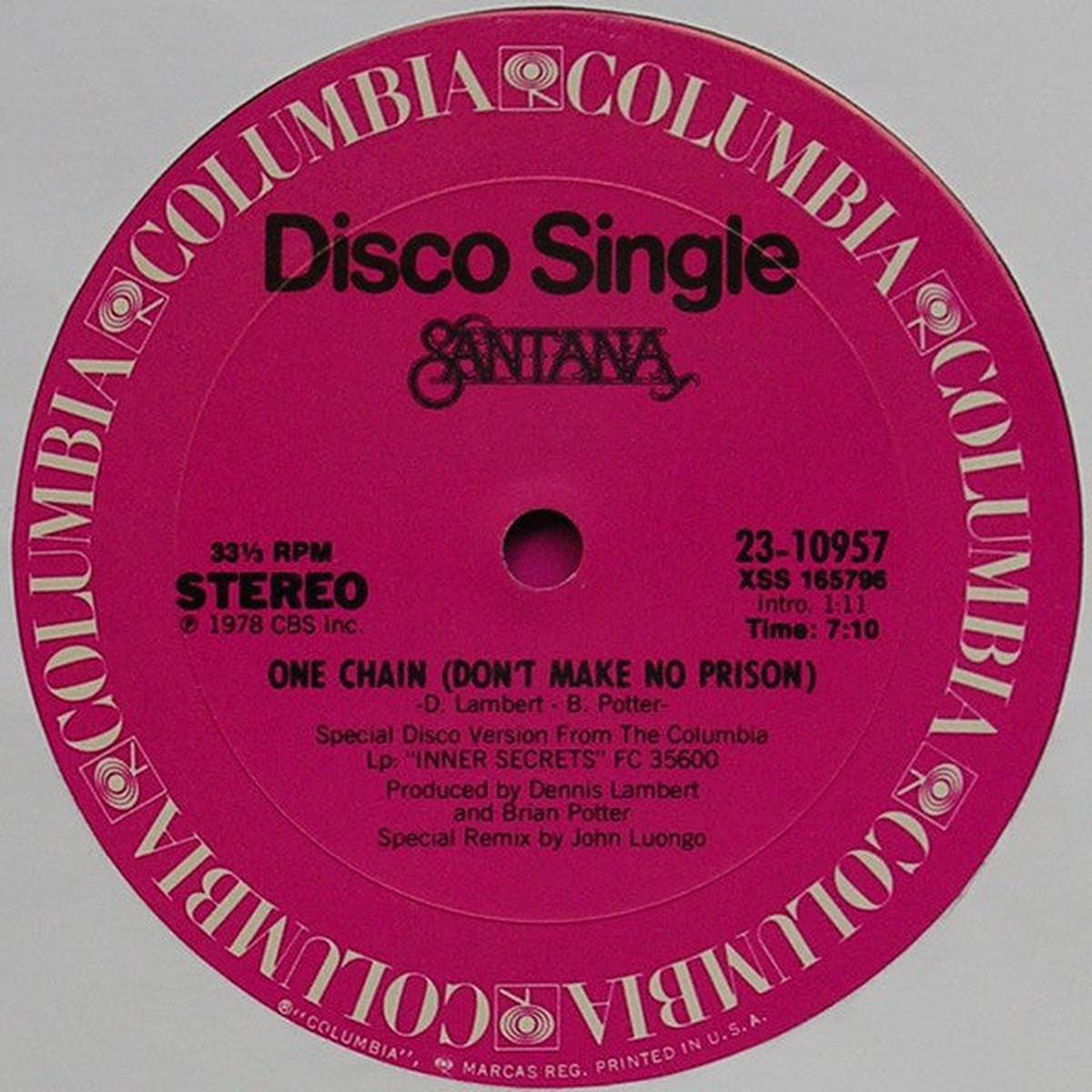 Santana One Chain (Don't Make No Prison) - 1978 - Rock, Funk / Soul (12", 33 RPM )