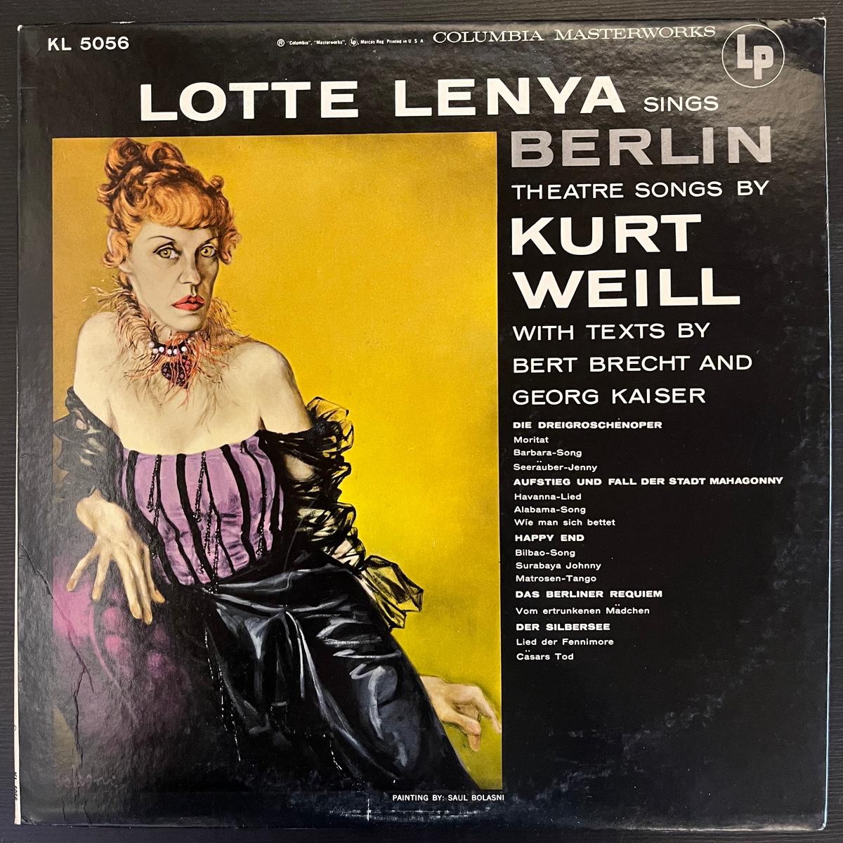 Lotte Lenya - Lotte Lenya Sings Berlin Theatre Songs By Kurt Weill ( (Used Vinyl - VG) KV Marketplace