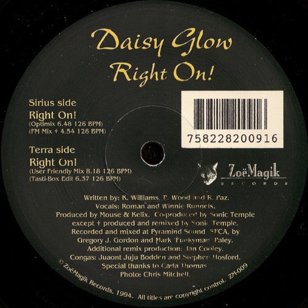 DAISY GLOW, SONIC TEMPLE, TASTI-BOX RIGHT ON!