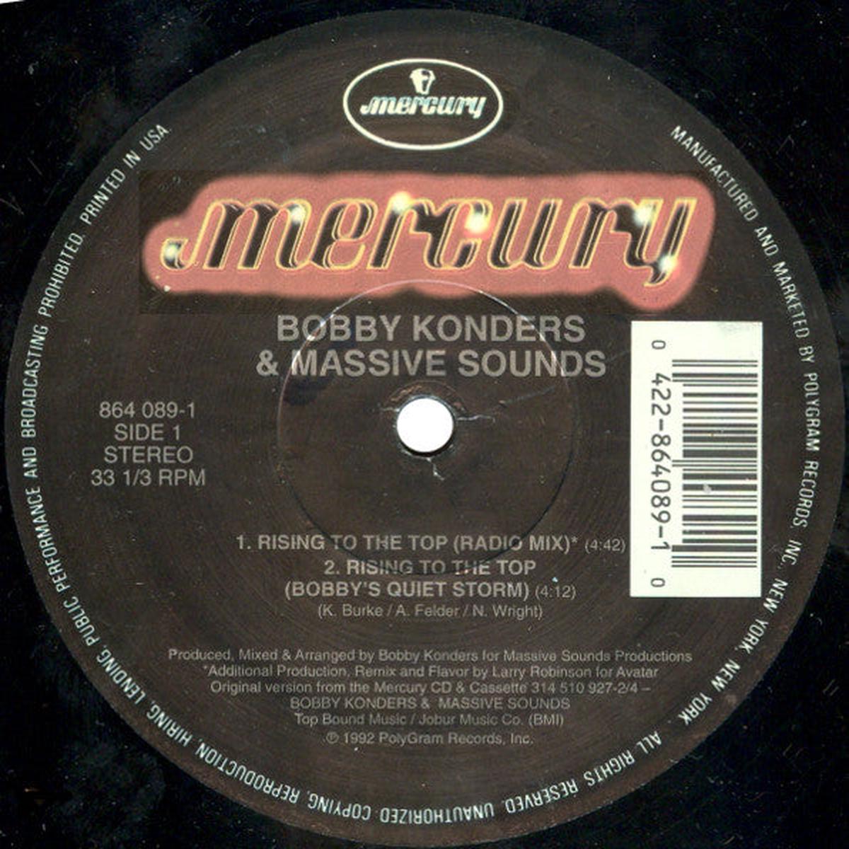 Bobby Konders & Massive Sounds Rising To The Top -1992- Hip Hop, Reggae, Dancehall (12 " vinyl)