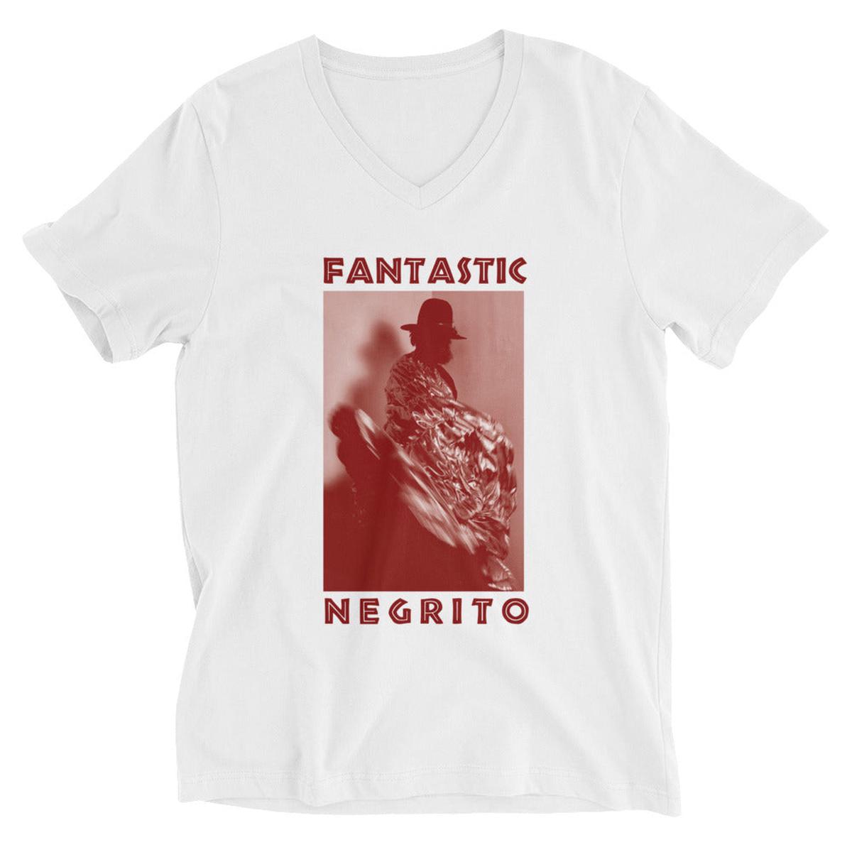 V-NECK FANTASTIC NEGRITO SILHOUETTE TEE - M
