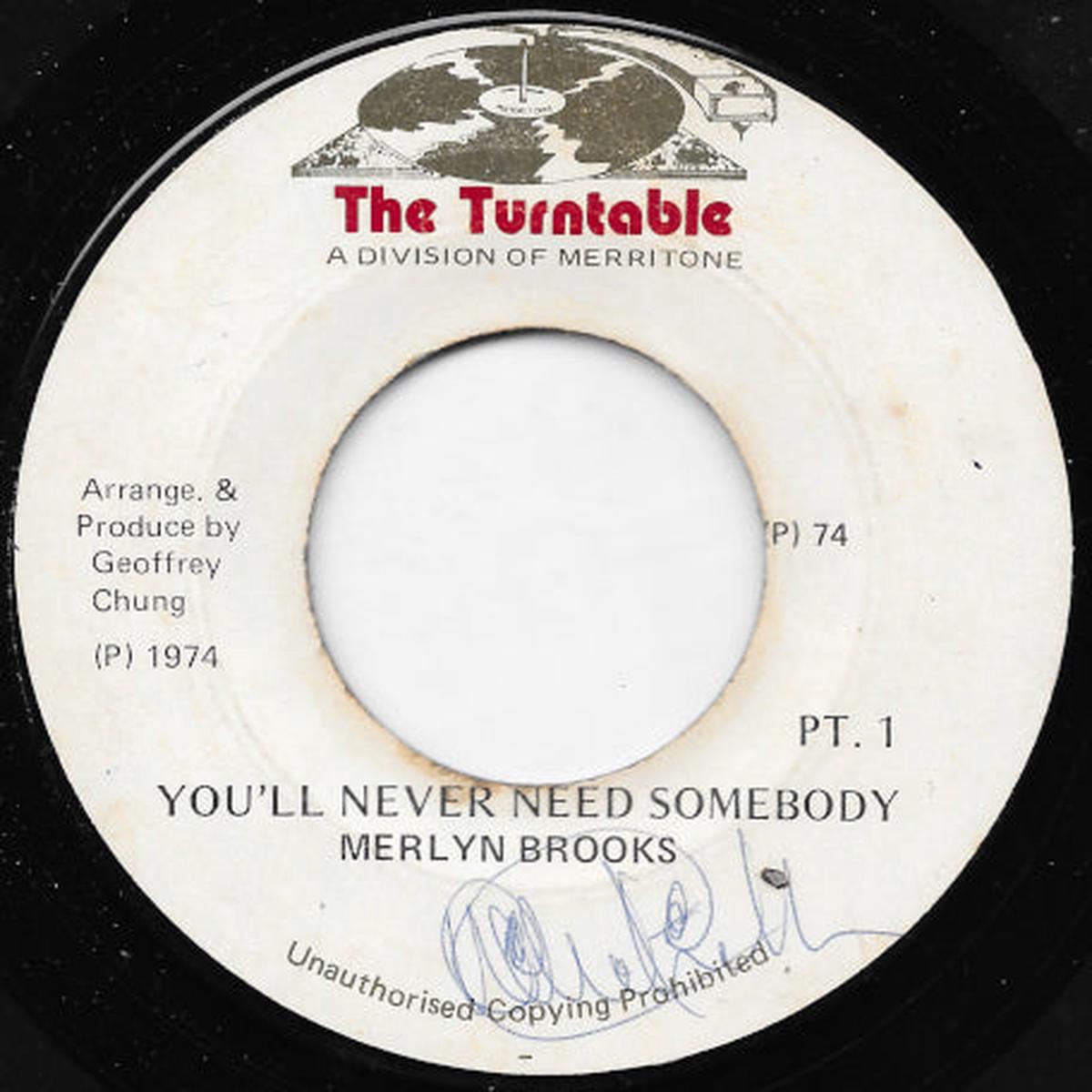 You'll Never Need Somebody / Ver